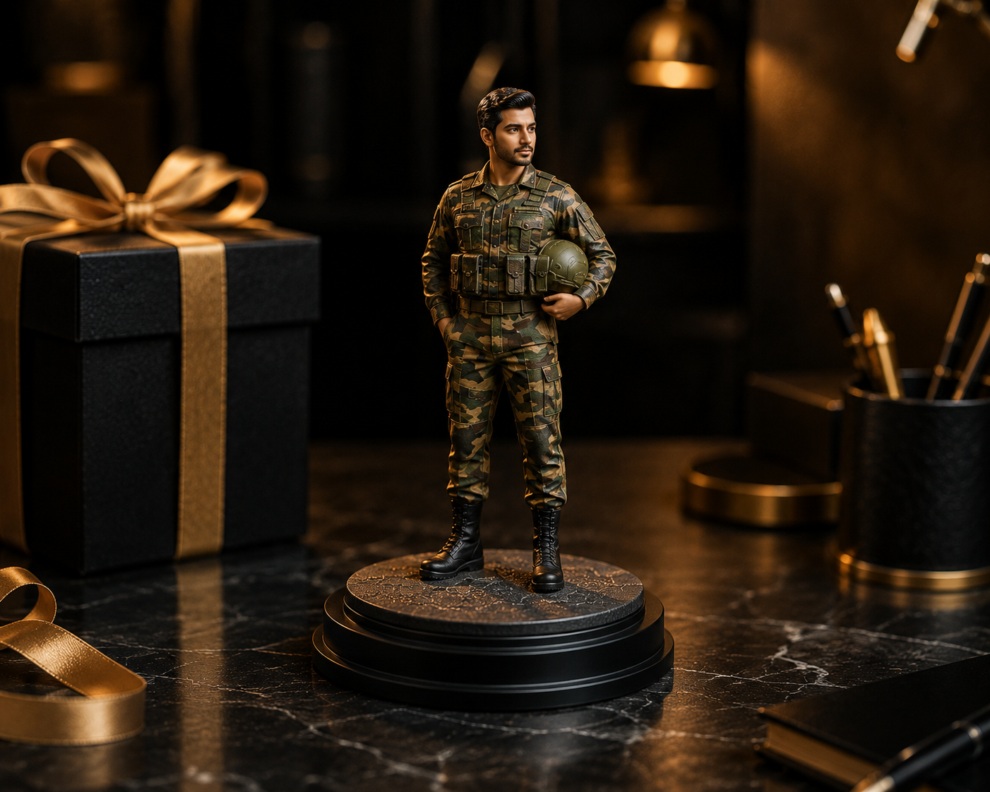 Personalized Army miniature statue