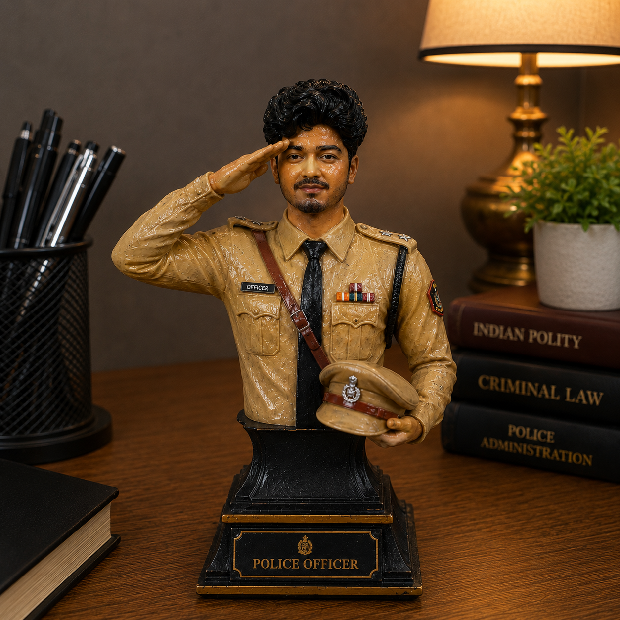 Personalized Police Officer Bust-Style Miniature