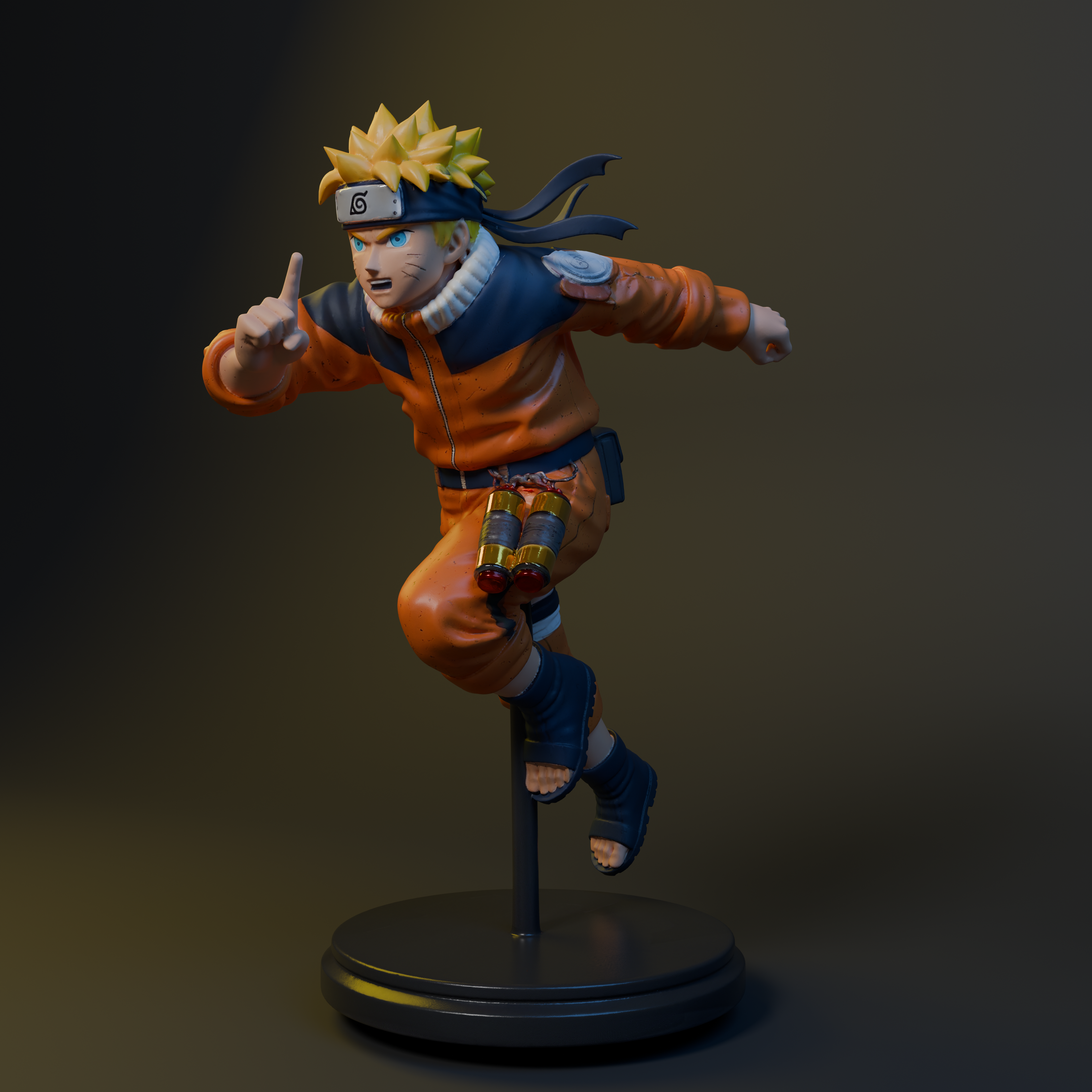Naruto Uzumaki action pose miniature statue